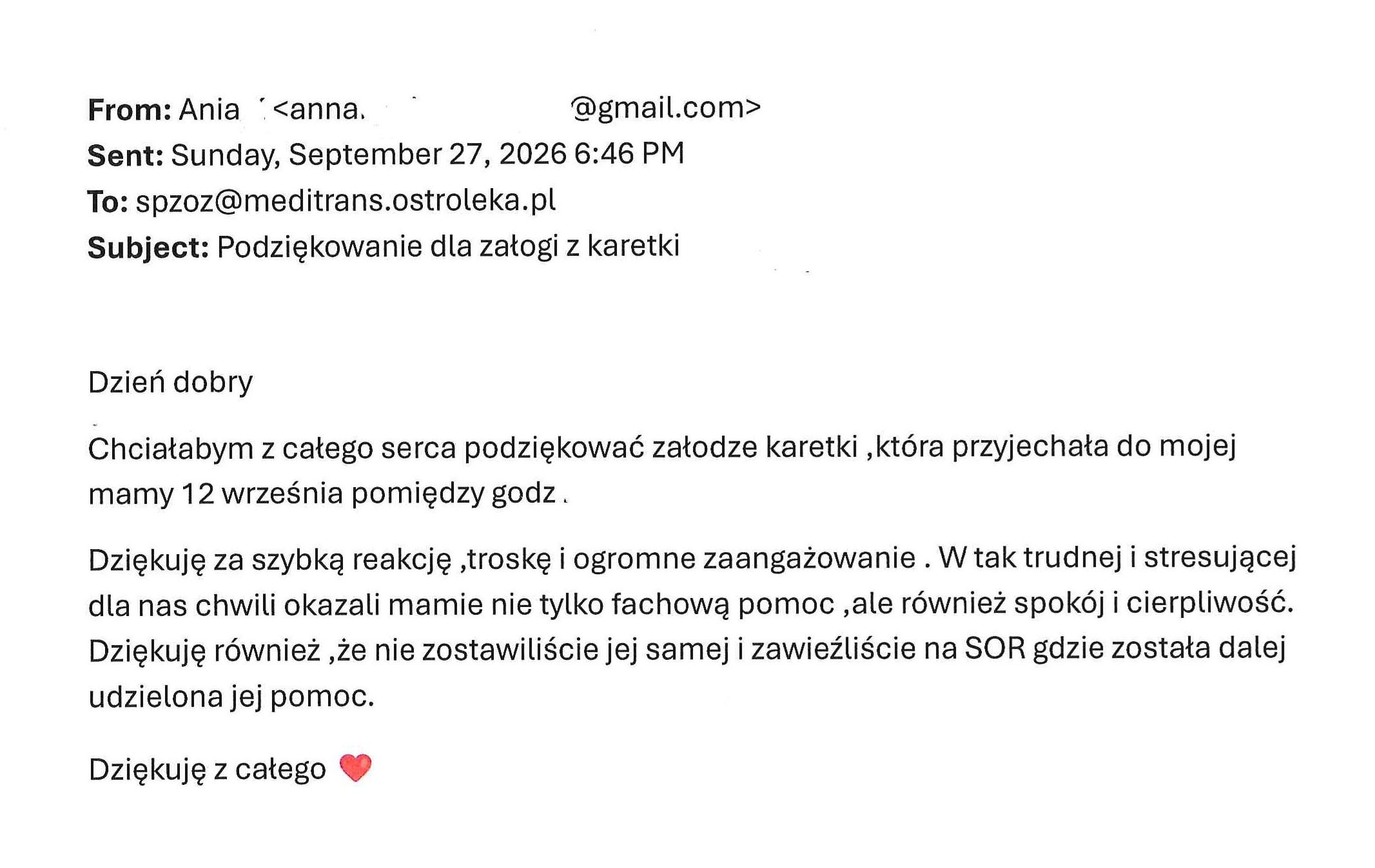 Podzikowanie Anna K