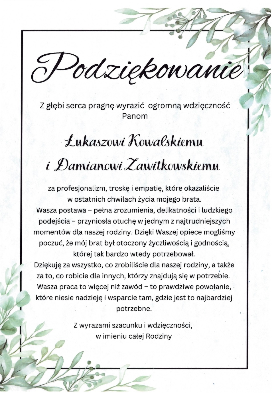 podziekowania