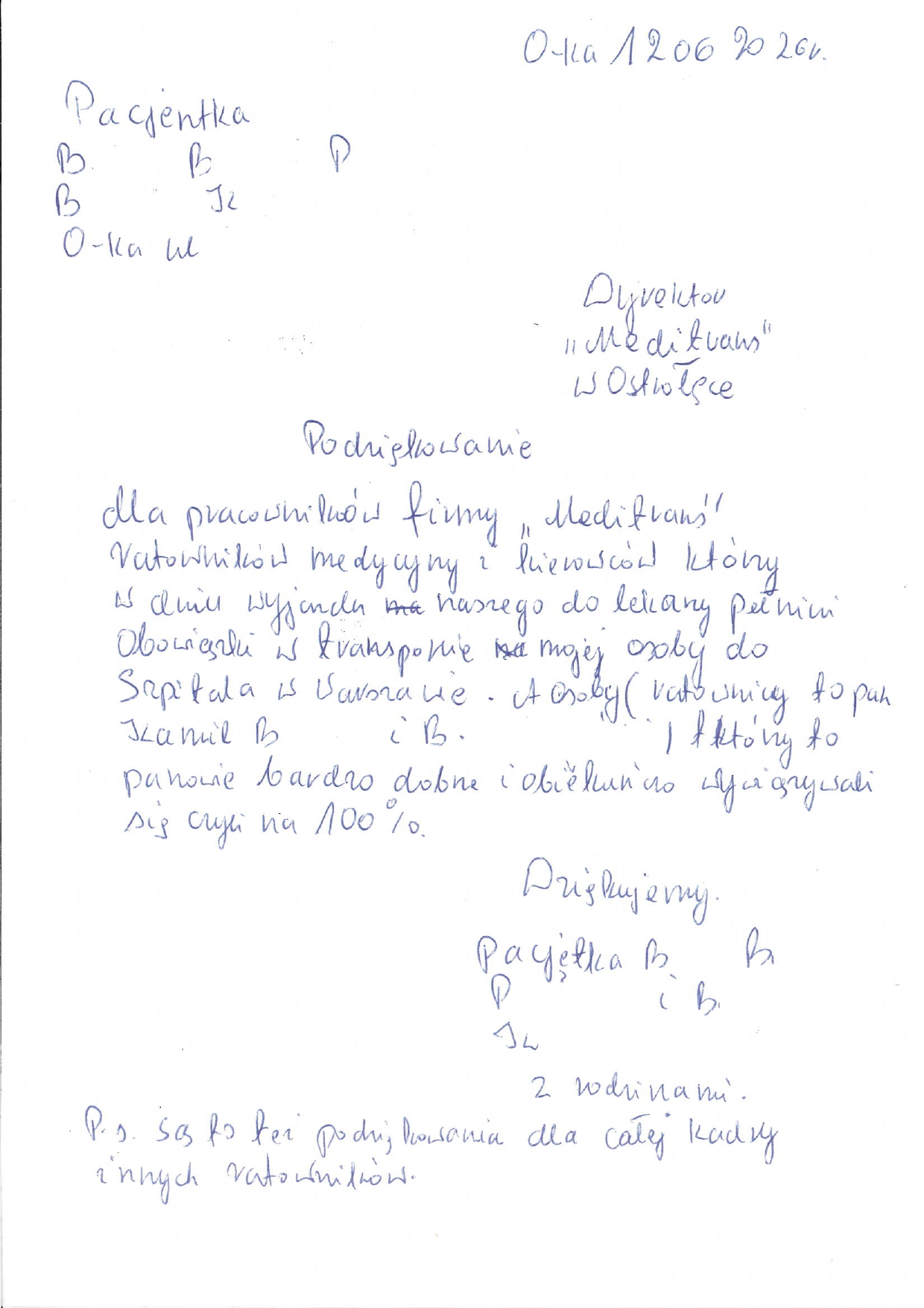 podziękowanie