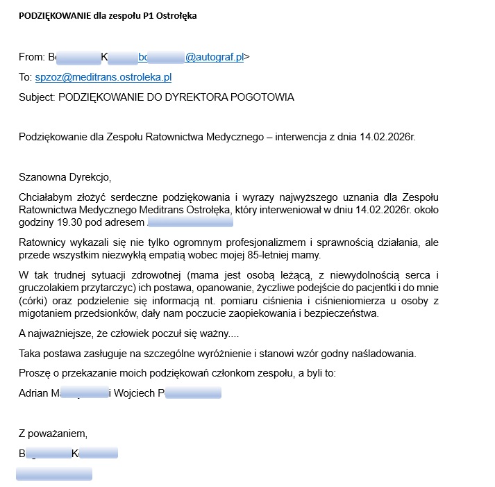 Podzikowanie P1 Ostroka